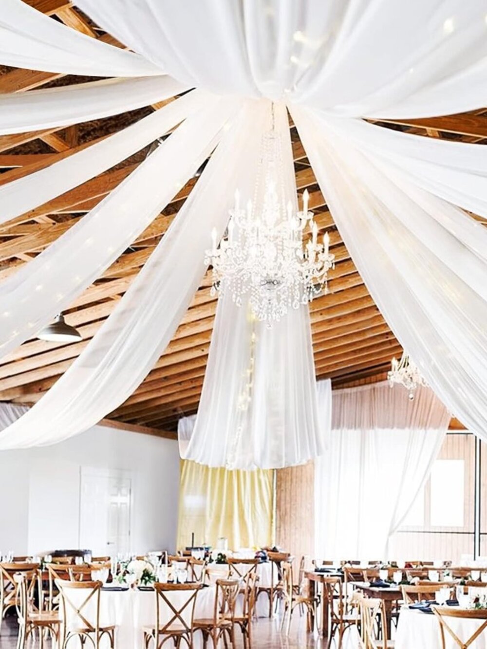 6 Panels White Ceiling Drapes for Wedding Ceiling Drapes 5ftx20ft Wedding Arch D
